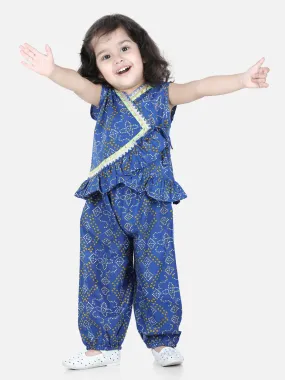 Cotton Top With Harem For Girls- Blue