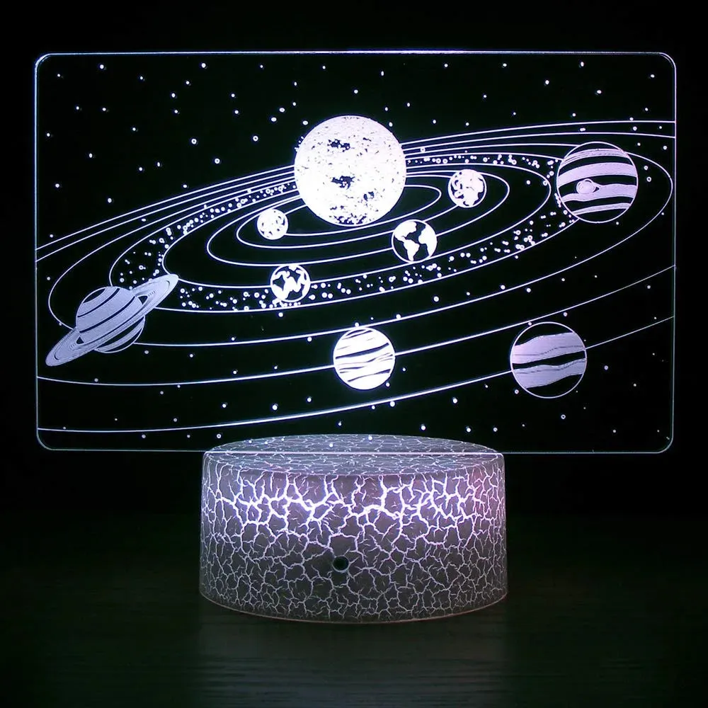 3D LED Solar System Illusion Night Light