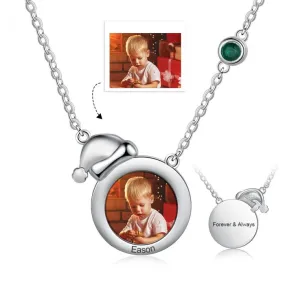 Christmas Santa Hat Photo Necklace-Best Gifts For Christmas