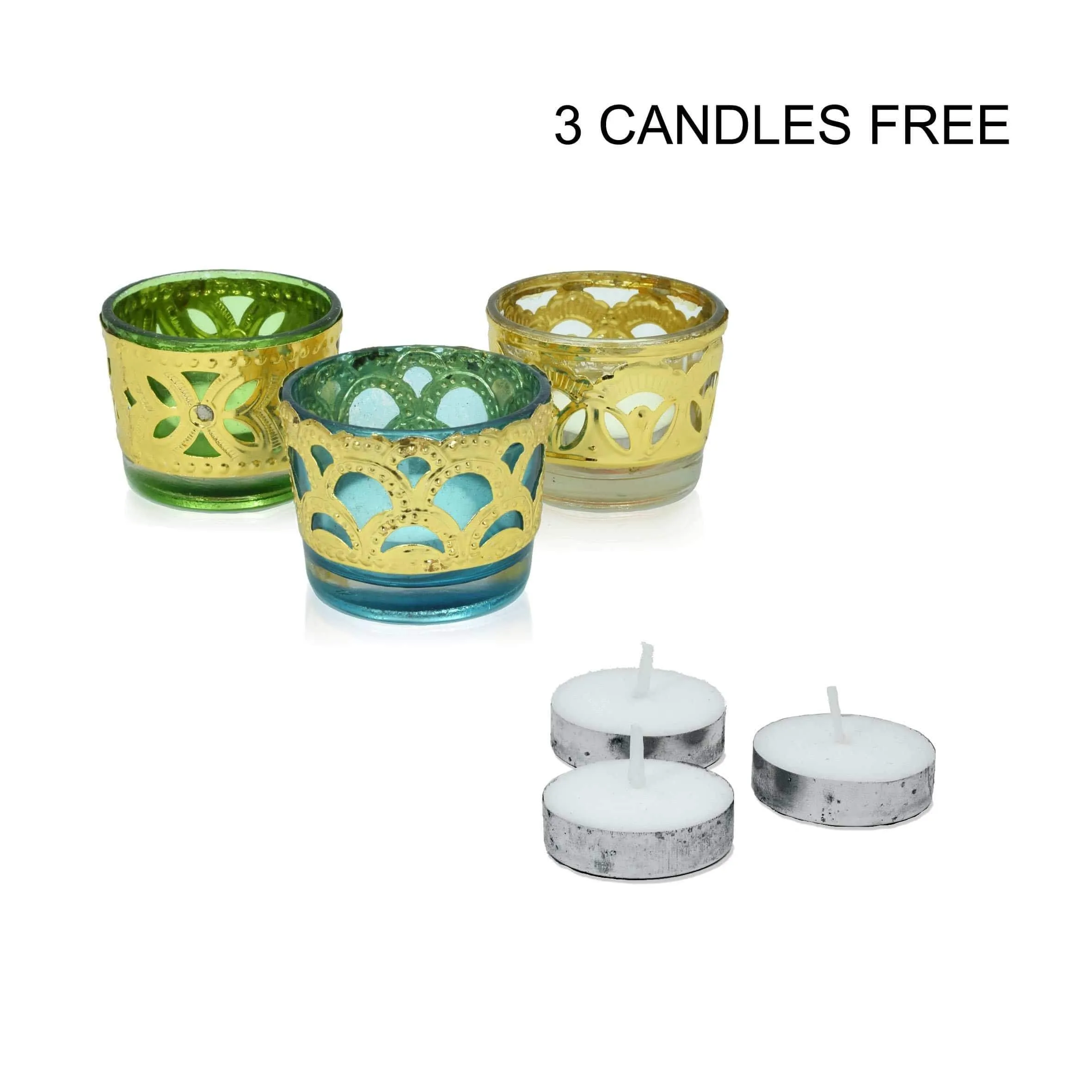 Crinds Ethnic Glass Candle Lamp