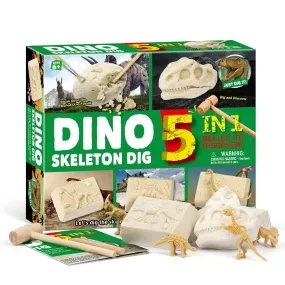 Exciting Dinosaur Excavation Kit for Kids - 5 Skeletons to Dig