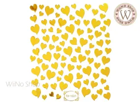 Gold Lopsided Heart Adhesive Nail Art Sticker - 1 pc (TH-1021)