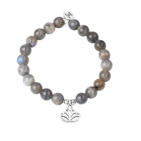 Lotus | Stone Beaded Charm Bracelet | Labradorite