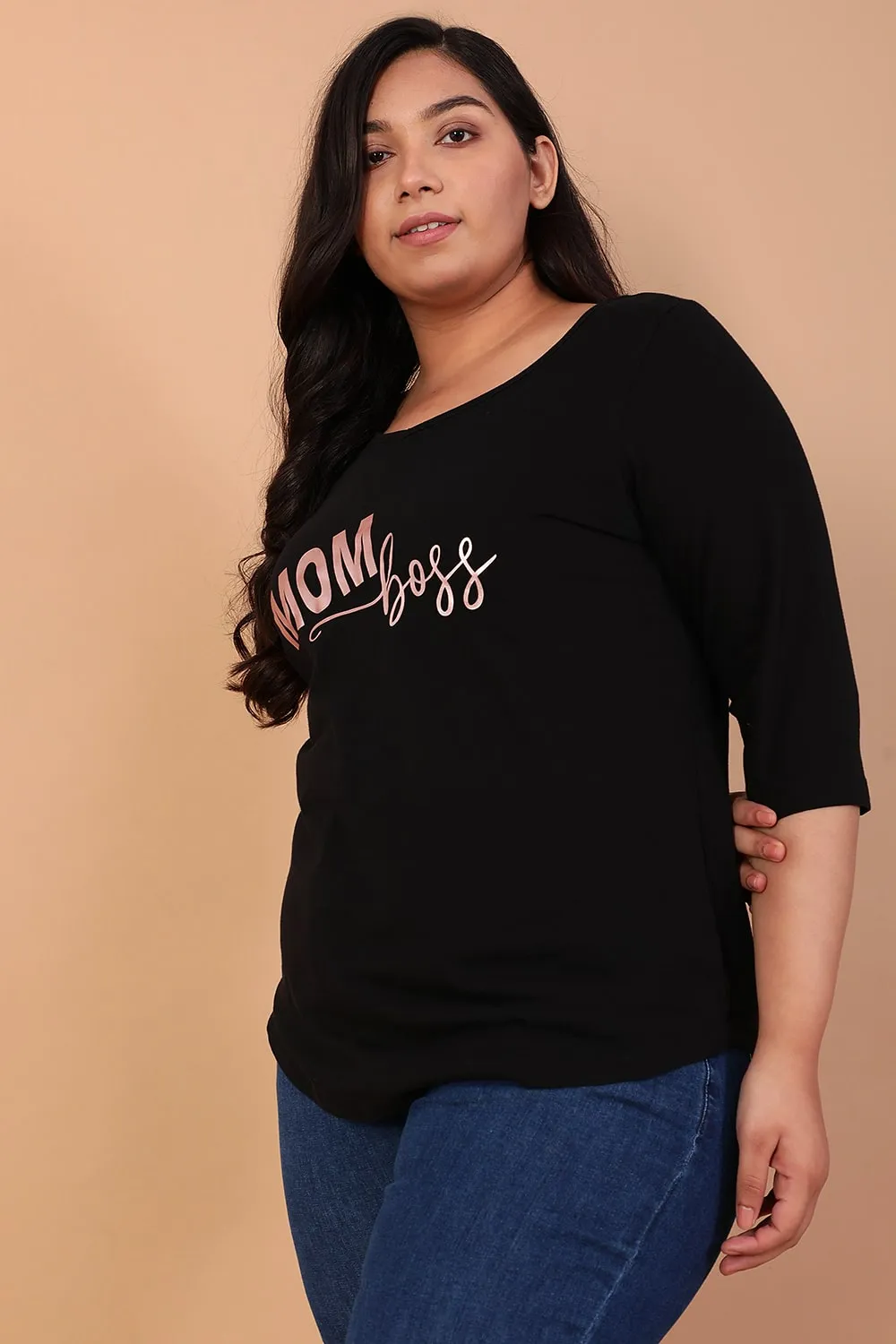 Mom Boss Black Tshirt