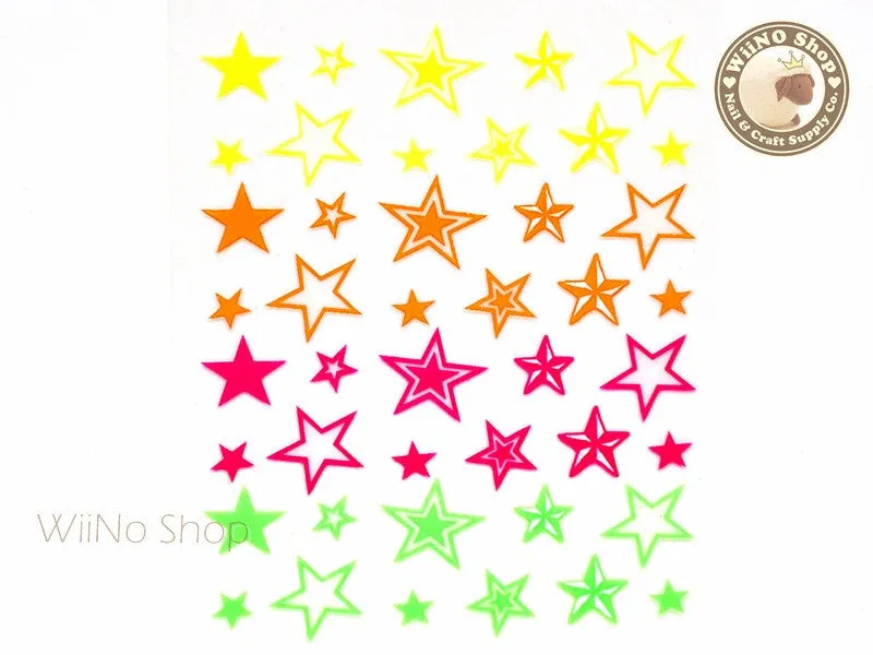 Neon Star Adhesive Nail Sticker Nail Art - 1 pc (HR03)