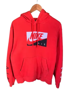 Nike Air Red Pullover Swoosh Logo Hoodie Size Large