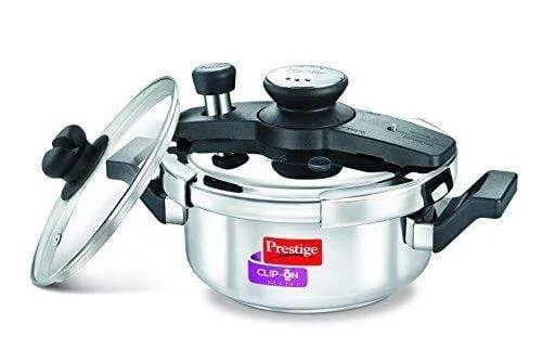 Prestige ClipOn Mini Induction Base Stainless Steel Pressure Cooker with Lid 180mm (Mini)