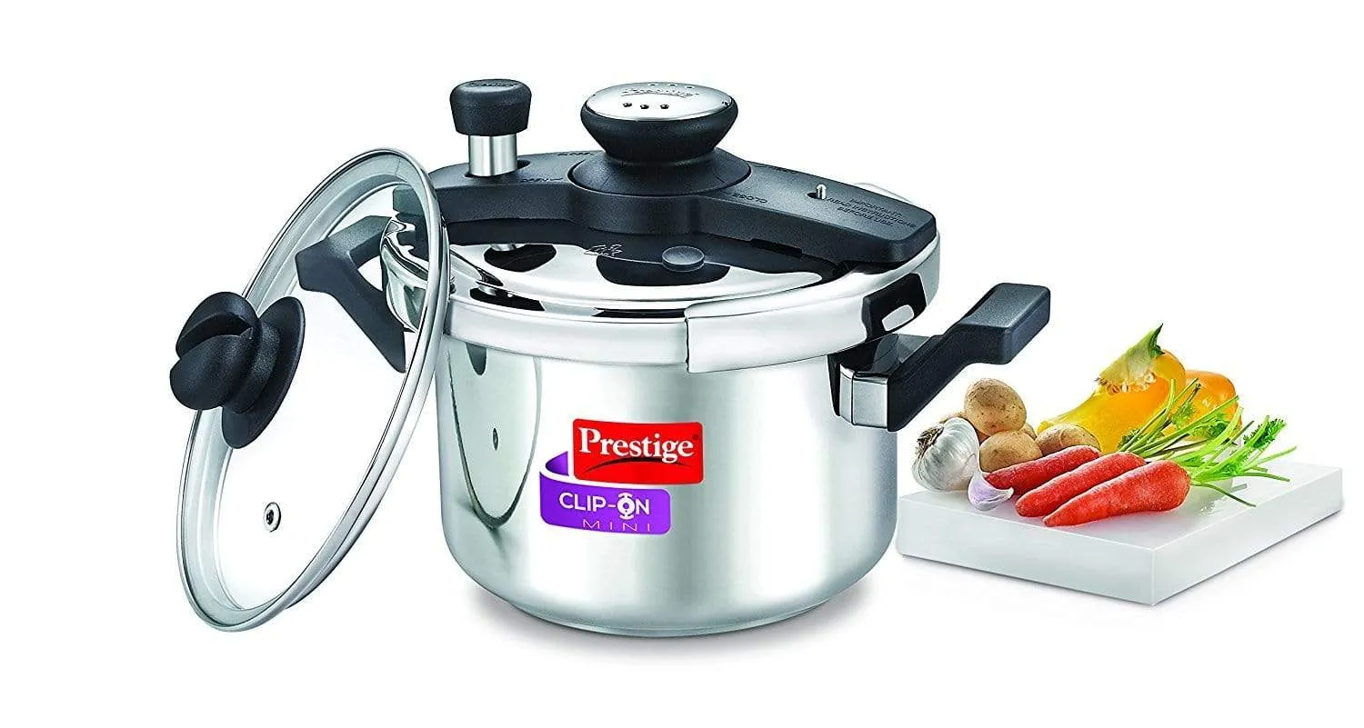 Prestige ClipOn Mini Induction Base Stainless Steel Pressure Cooker with Lid 180mm (Mini)