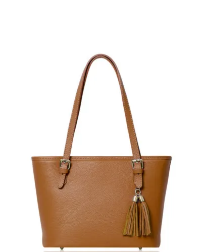 TRONTO Tan Italian Leather Shoulder Bag Adjustable Shoulder Strap