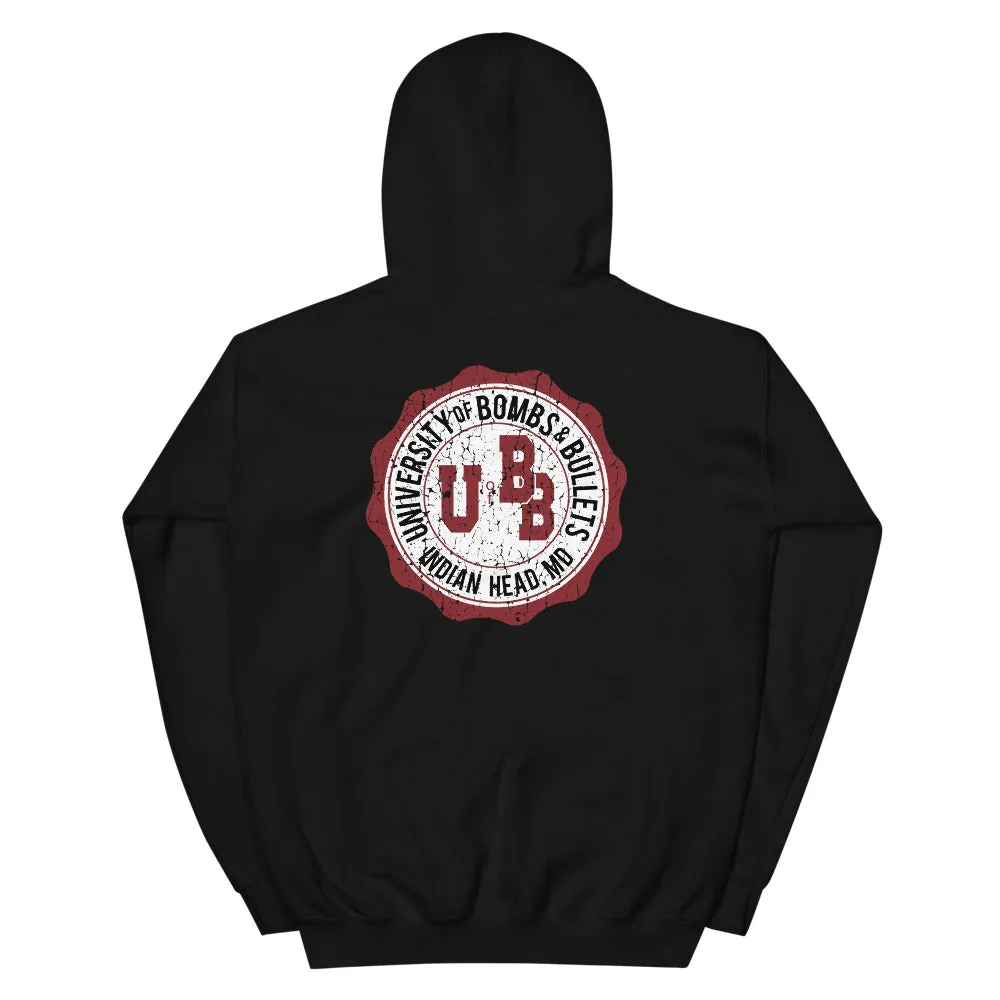 University of Bombs and Bullets Indian Head Aged Unisex Hoodie