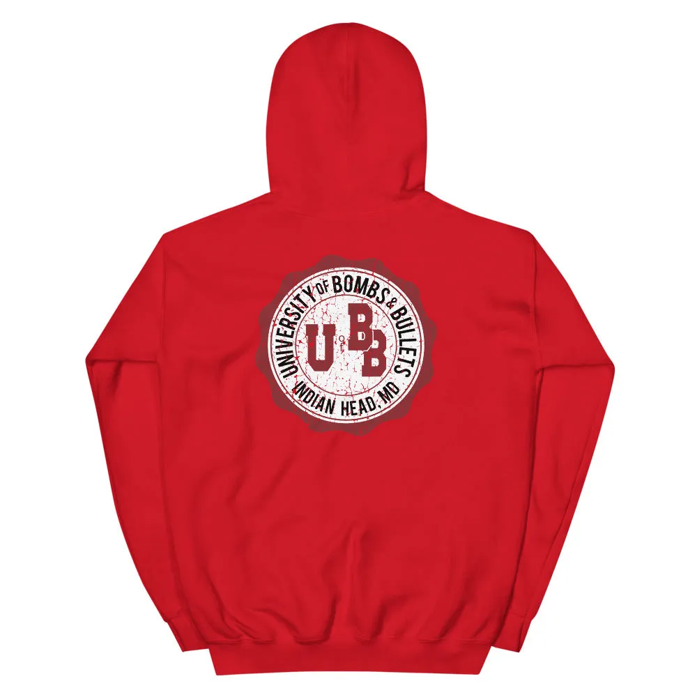 University of Bombs and Bullets Indian Head Aged Unisex Hoodie