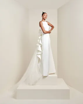 VRM420 – MODERN SCULPTURAL VOLANT GOWN